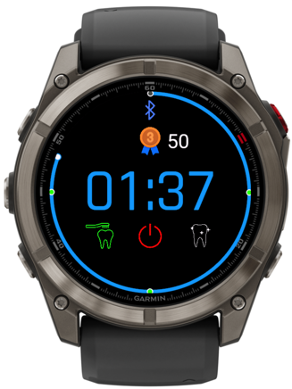 BrushMate app running on Garmin watch